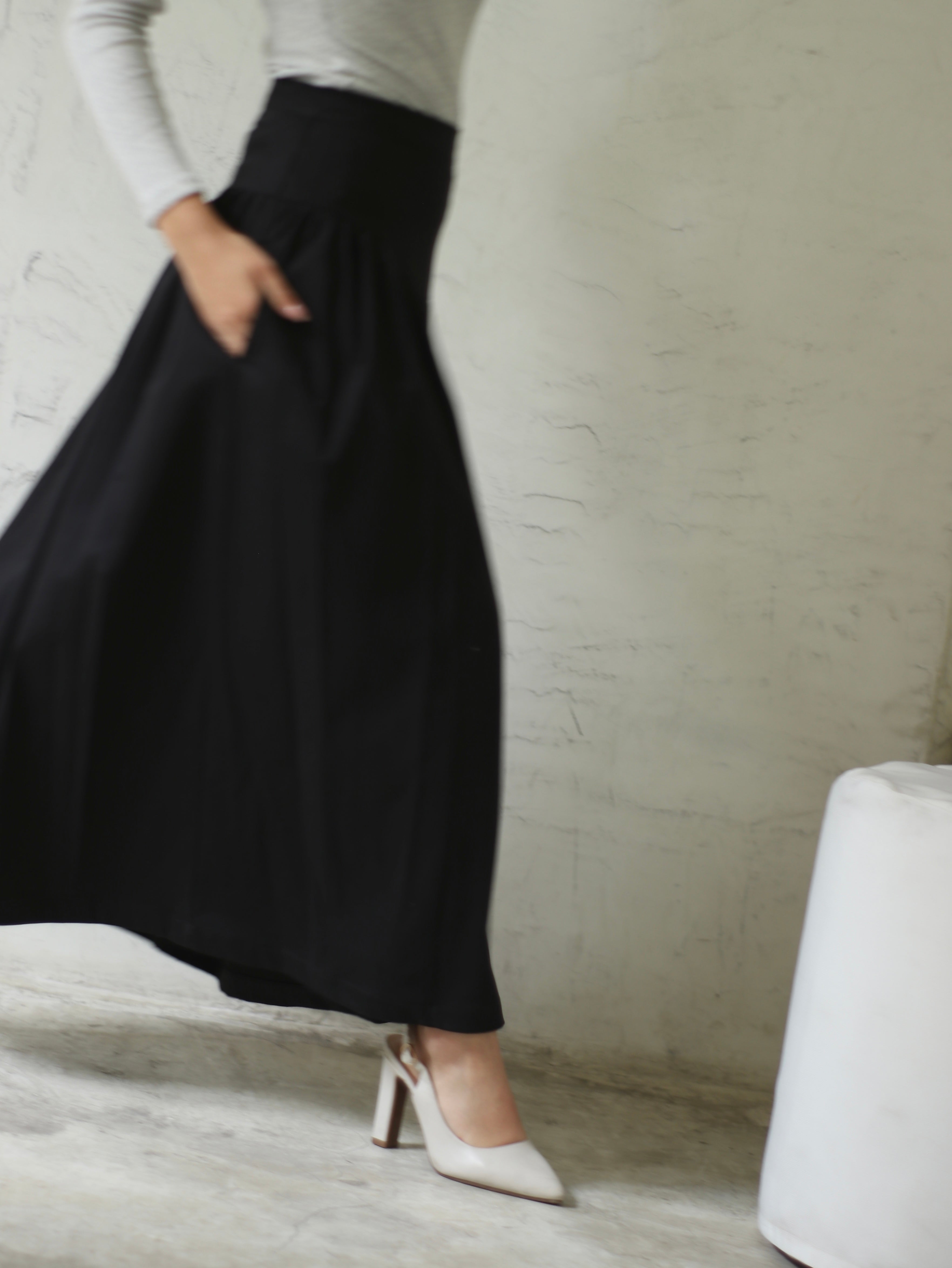 Falda Olivia Drill Negra