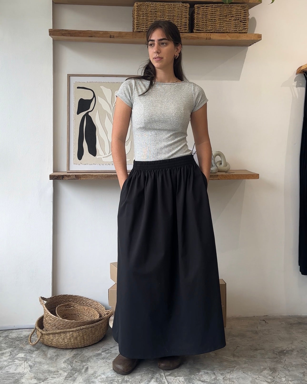 Falda Lisboa Drill Negra
