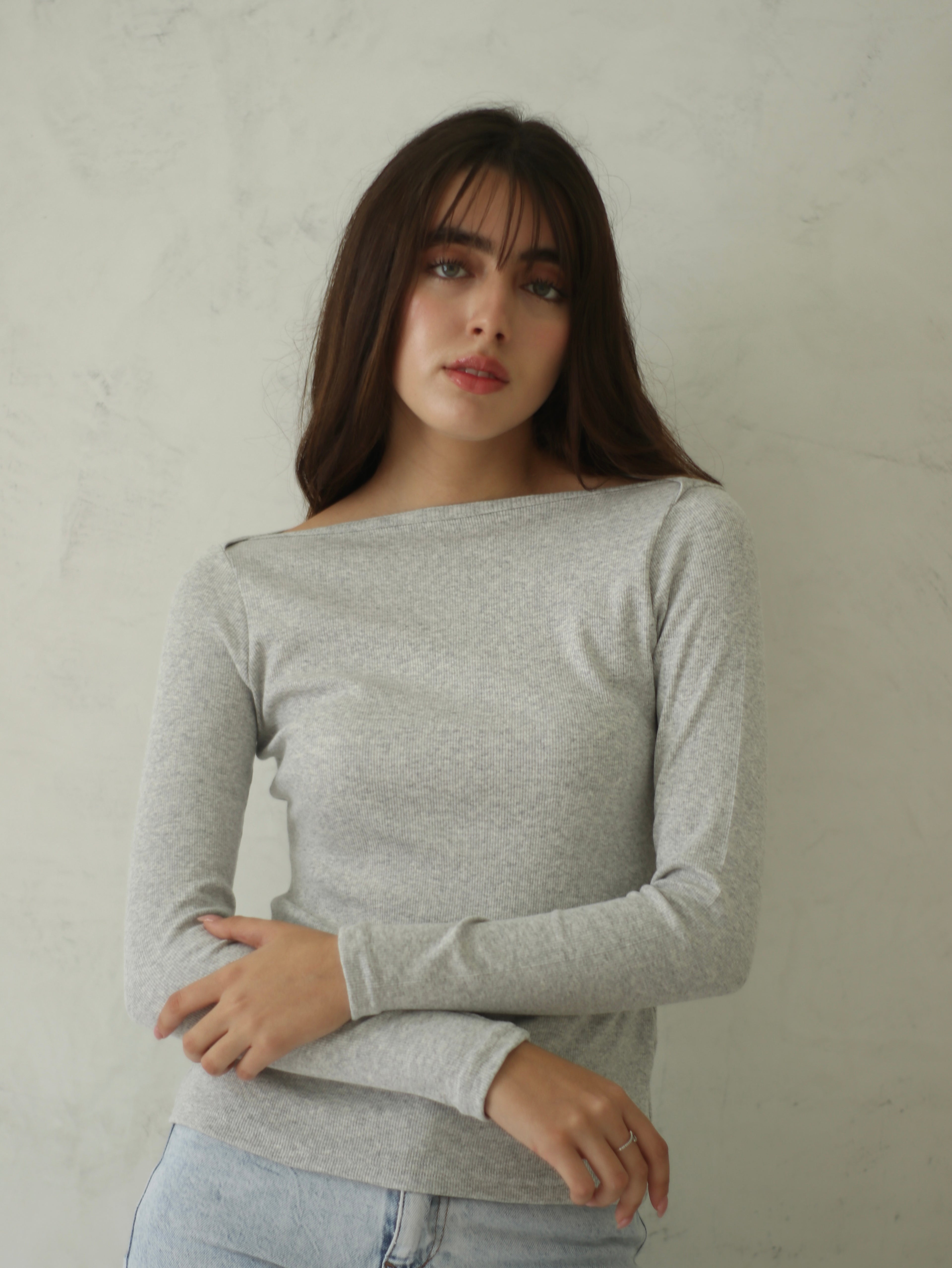 Polo Acanalado Gris