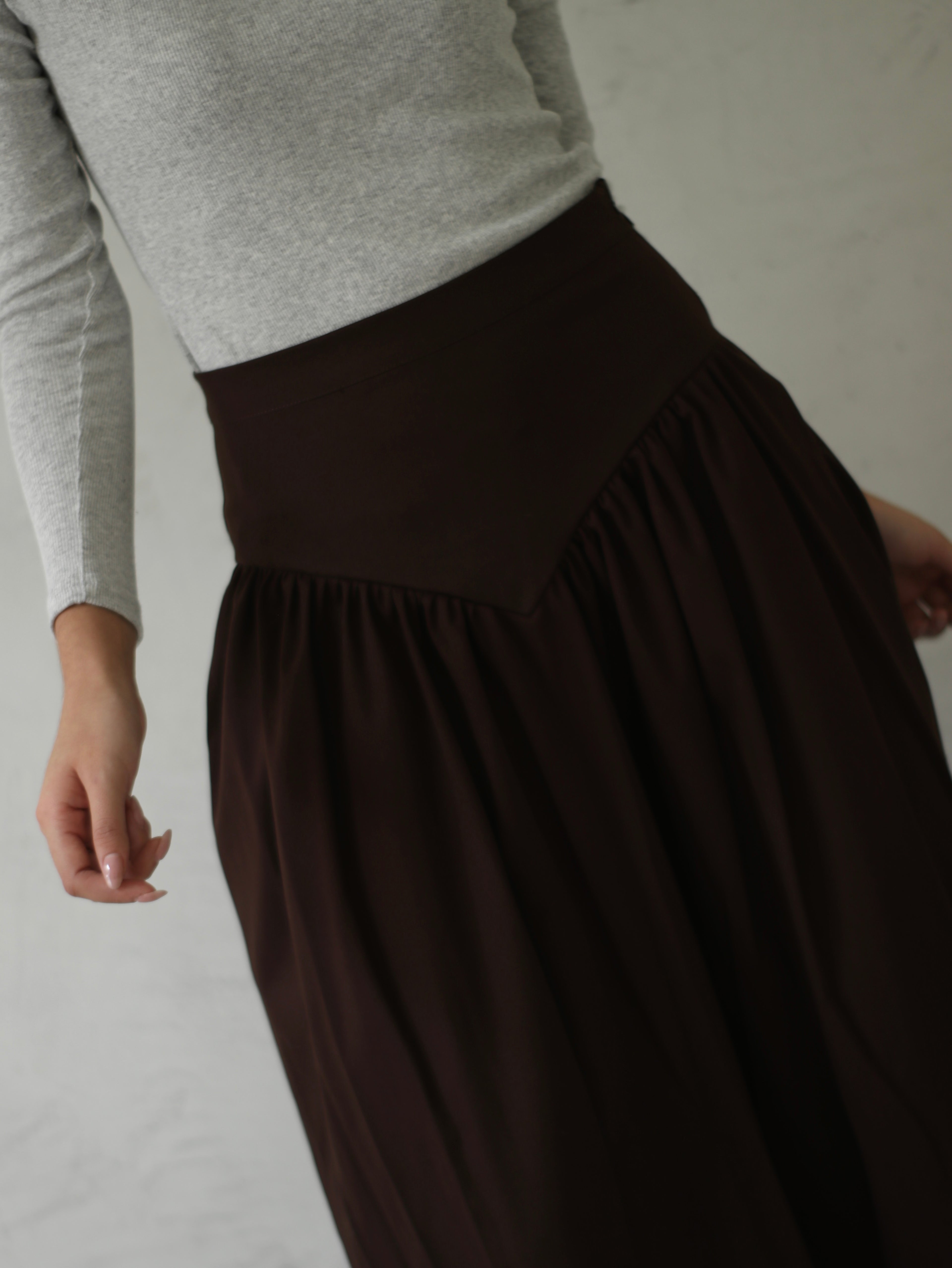 Falda Olivia Drill Chocolate