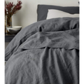 DUVET COVER LINO - CHARCOAL