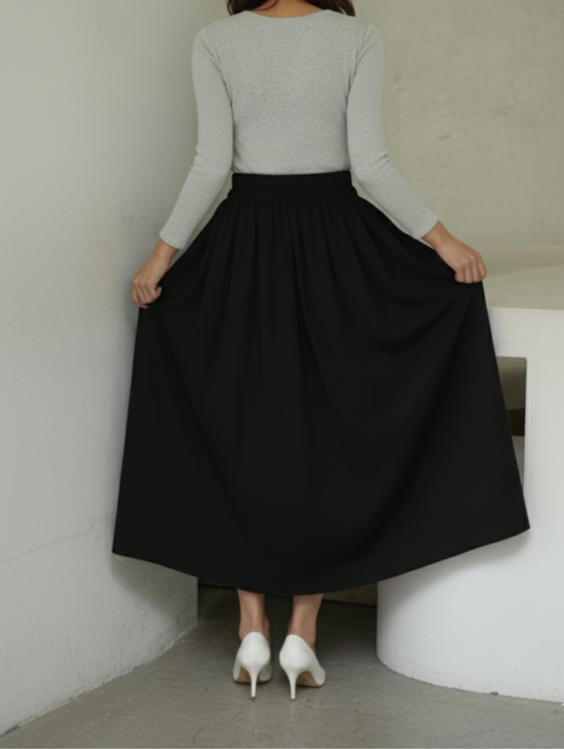 Falda Lisboa Drill Negra
