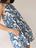 Vestido Lucrecia de Lino Azul