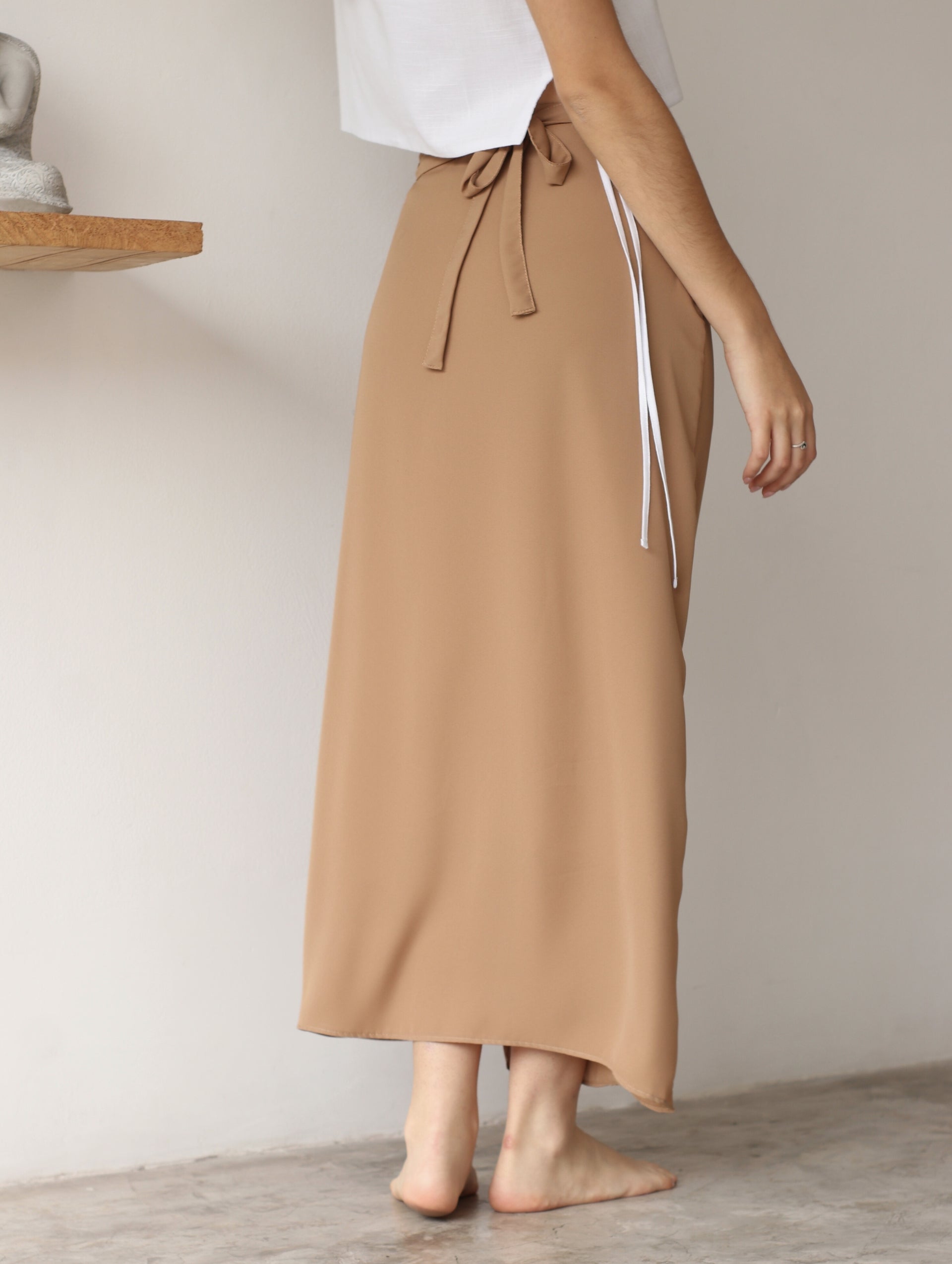 Falda Wrap Midi Beige
