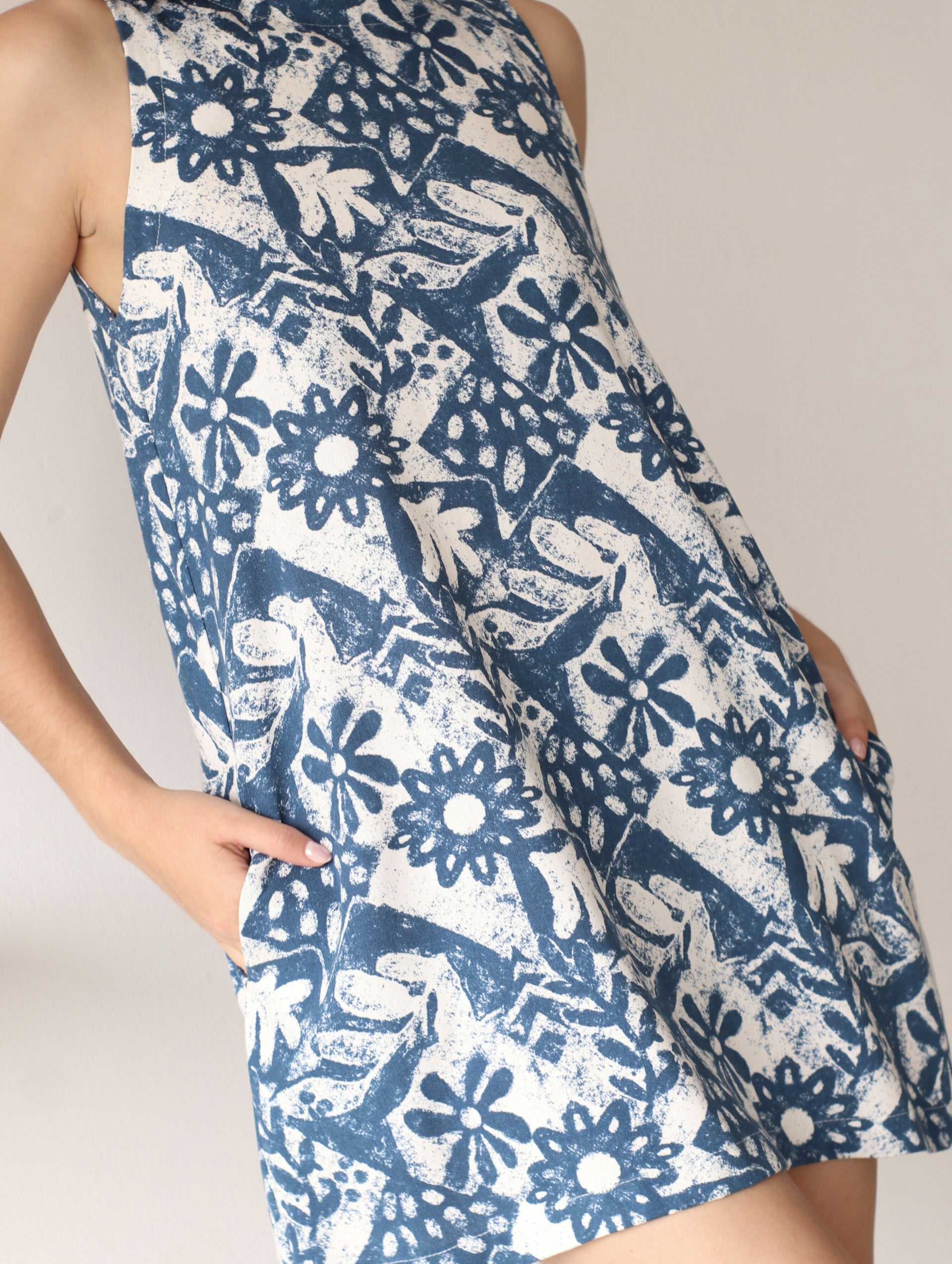 Vestido Lucrecia de Lino Azul