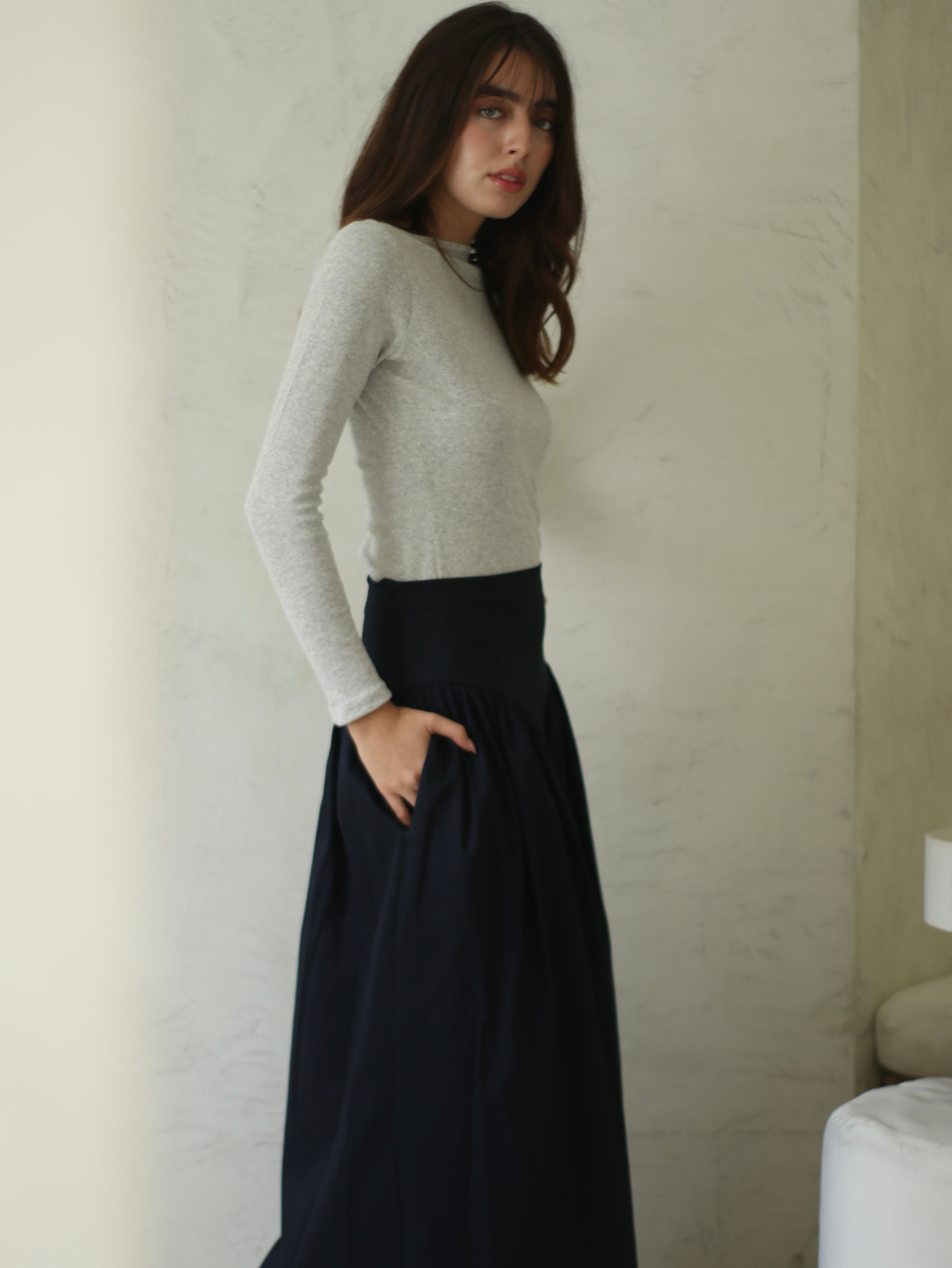 Falda Olivia Drill Azul