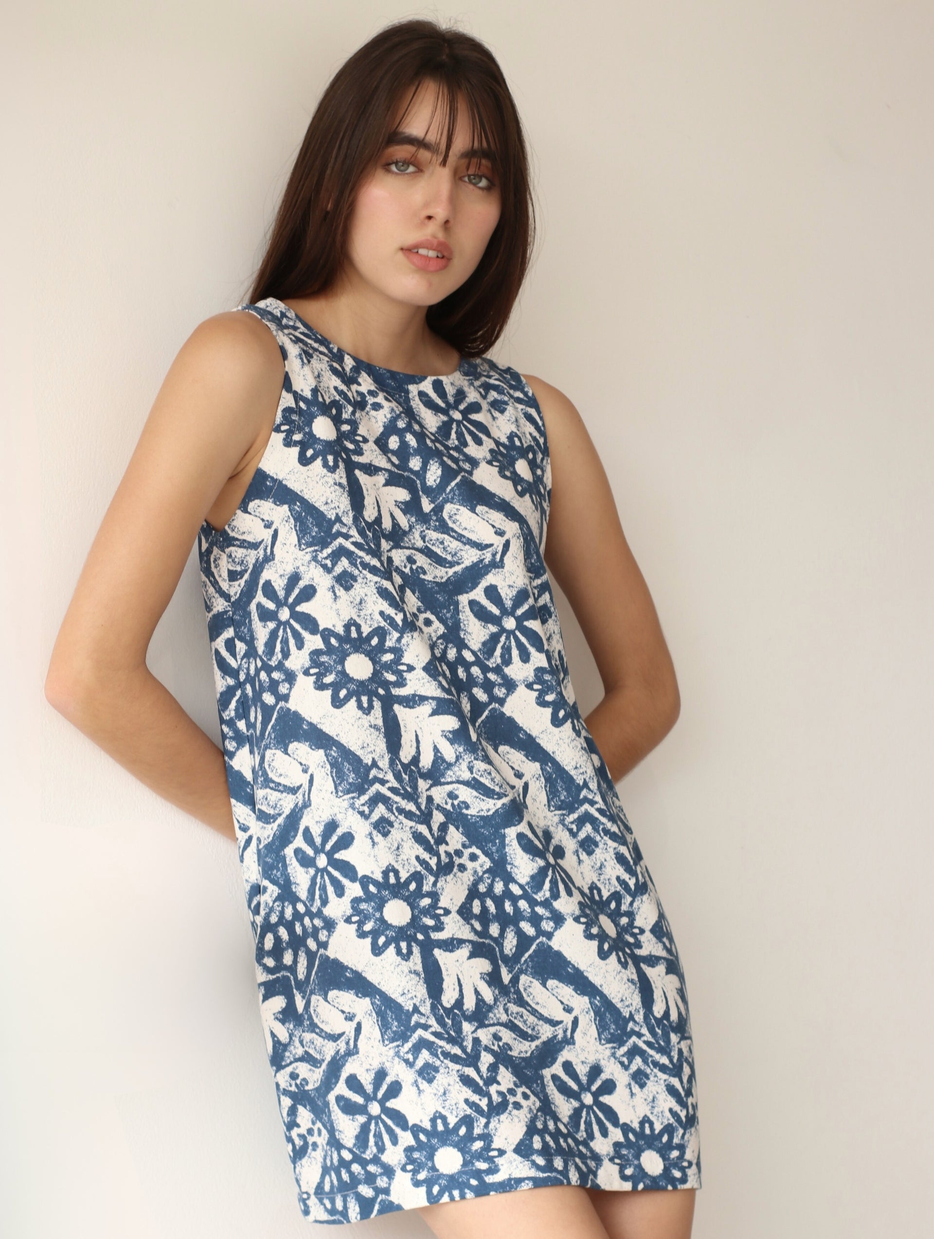 Vestido Lucrecia de Lino Azul