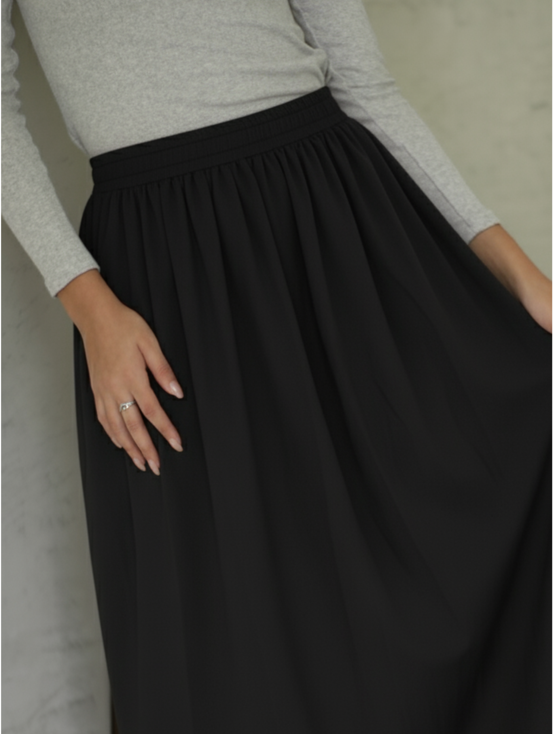 Falda Lisboa Drill Negra