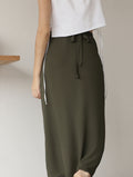 Falda Wrap Midi Olivo
