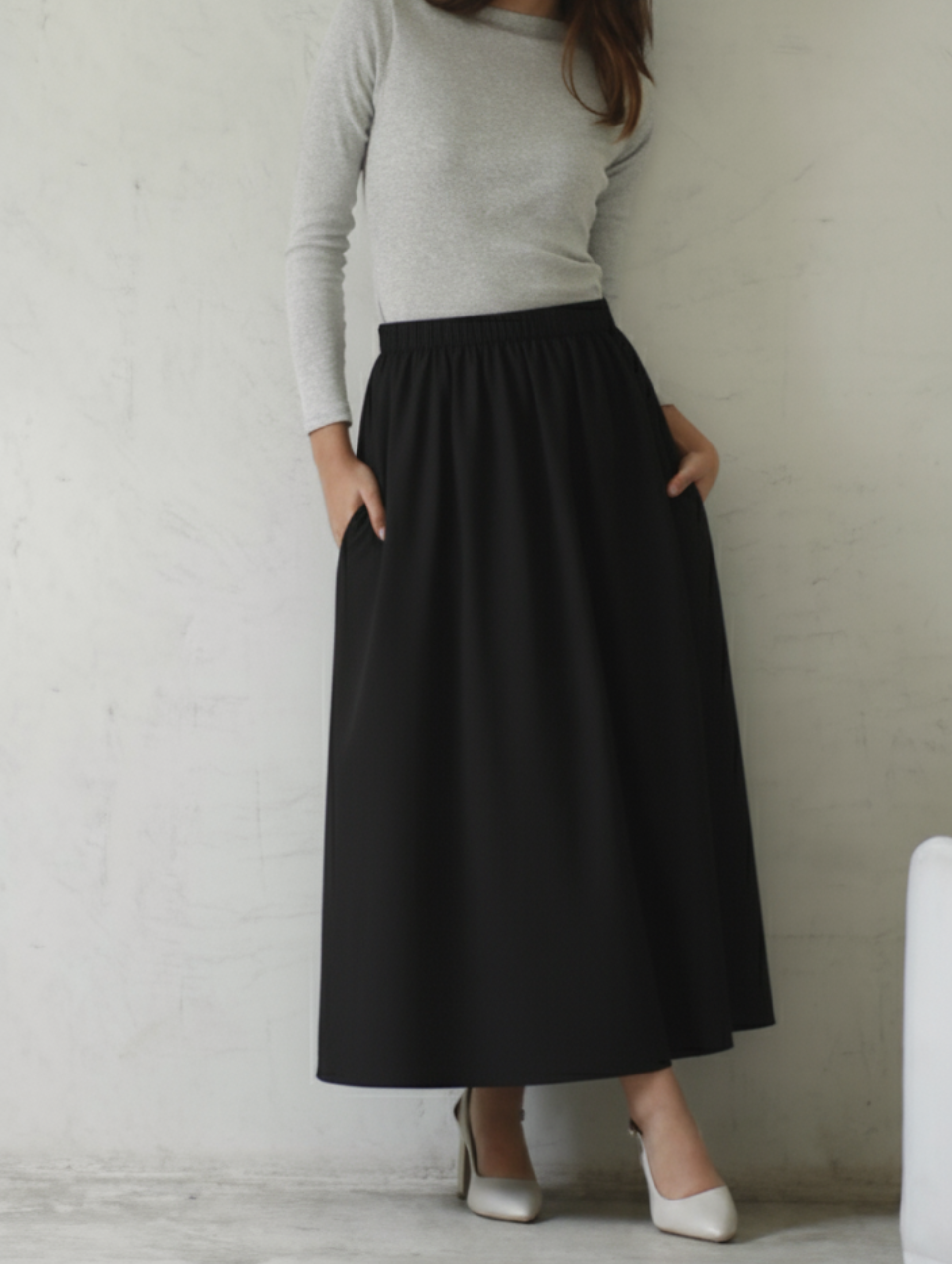 Falda Lisboa Drill Negra