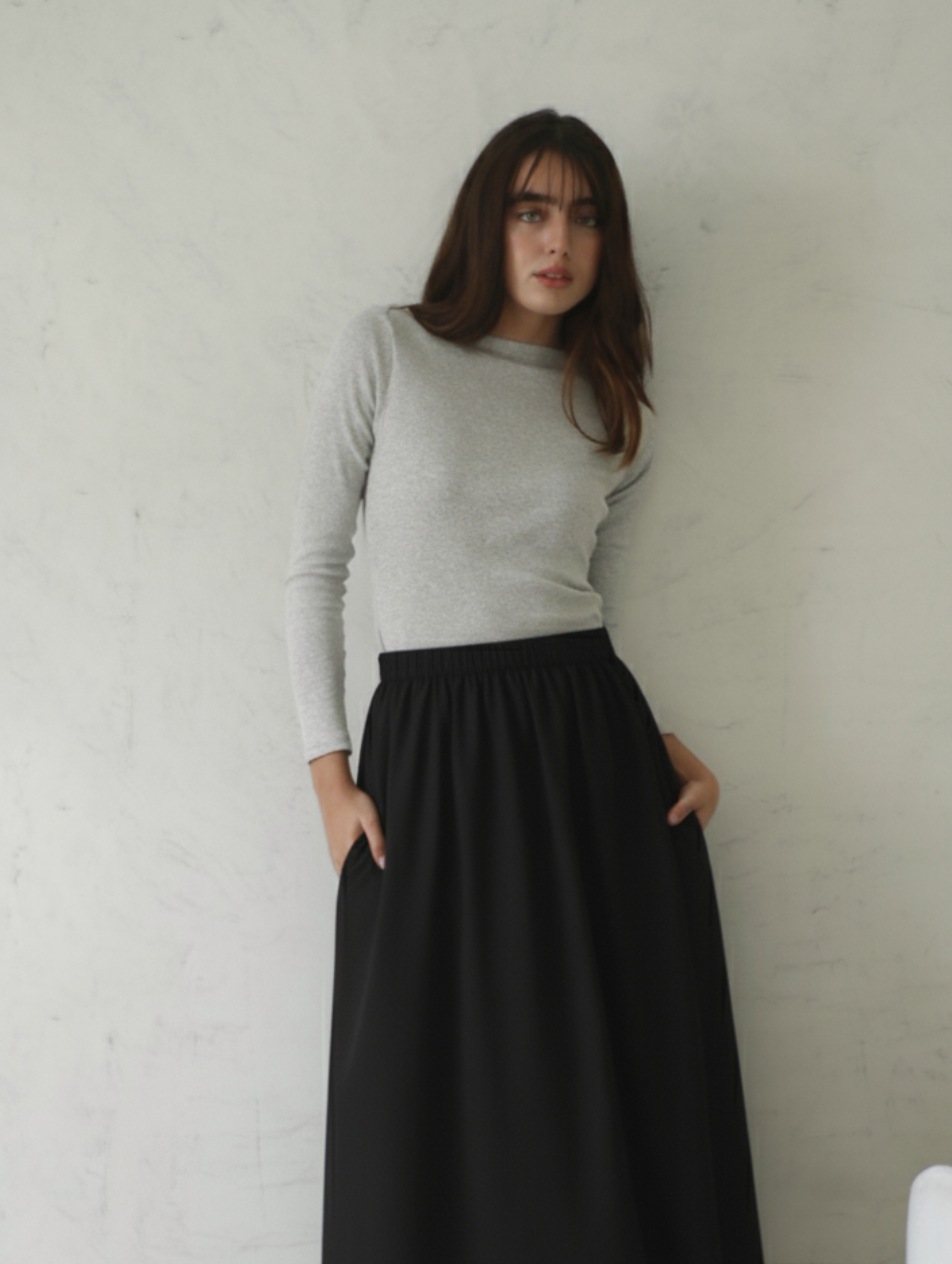 Falda Lisboa Drill Negra