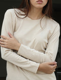 Camiseta Pima Manga Larga Beige