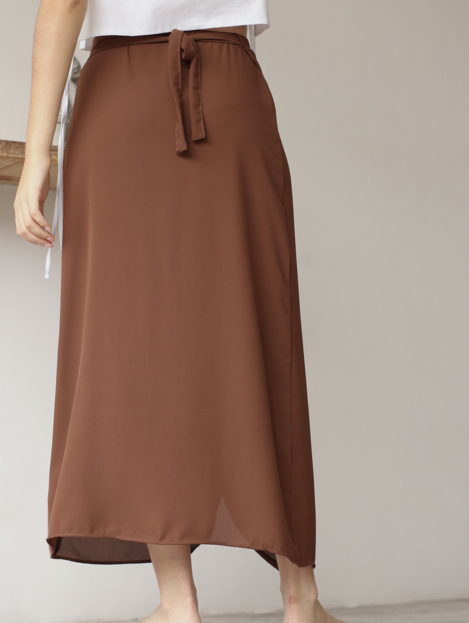 Falda Wrap Midi Chocolate