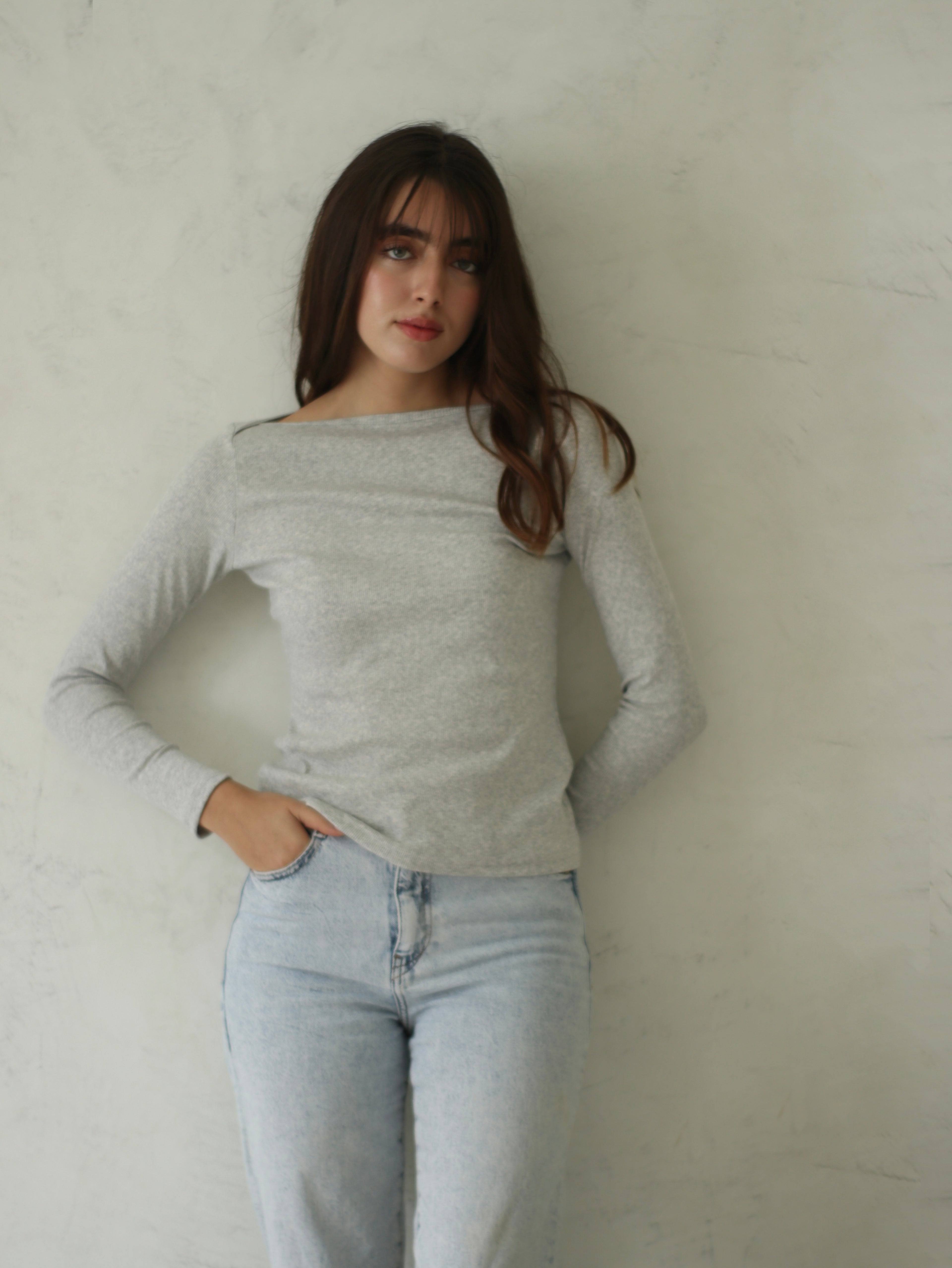 Polo Acanalado Gris
