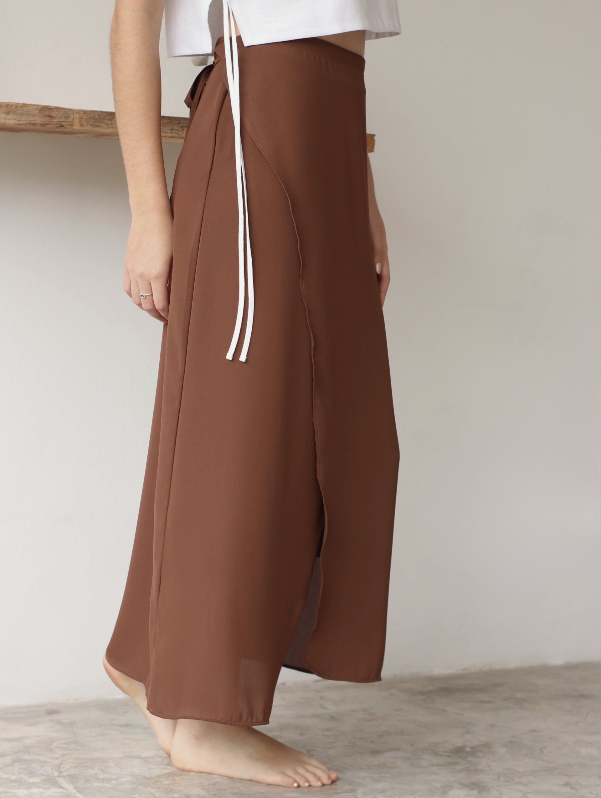 Falda Wrap Midi Chocolate