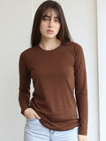 Camiseta Pima Manga Larga Chocolate