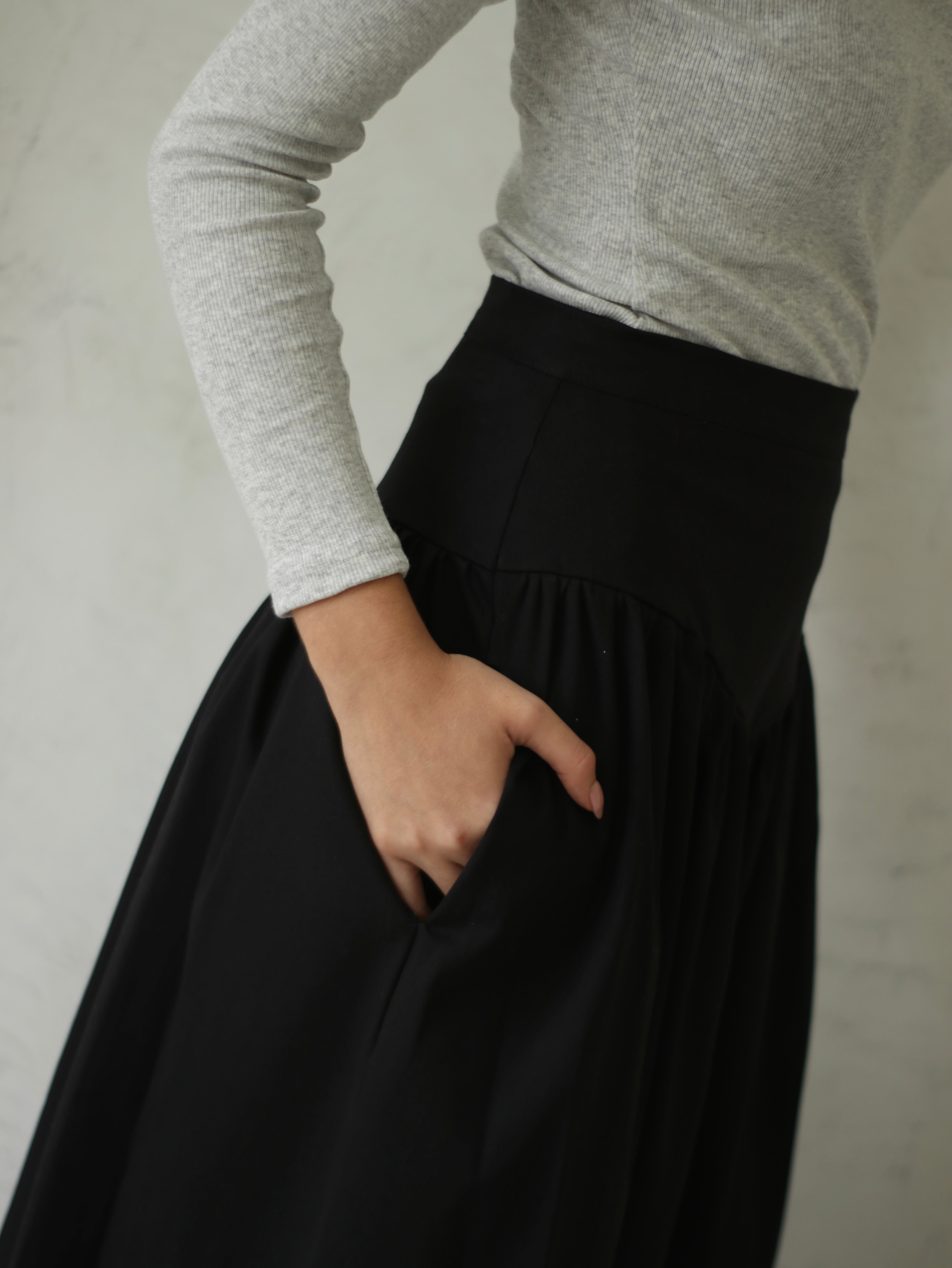 Falda Olivia Drill Negra
