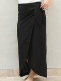 Falda Wrap Lino Negro