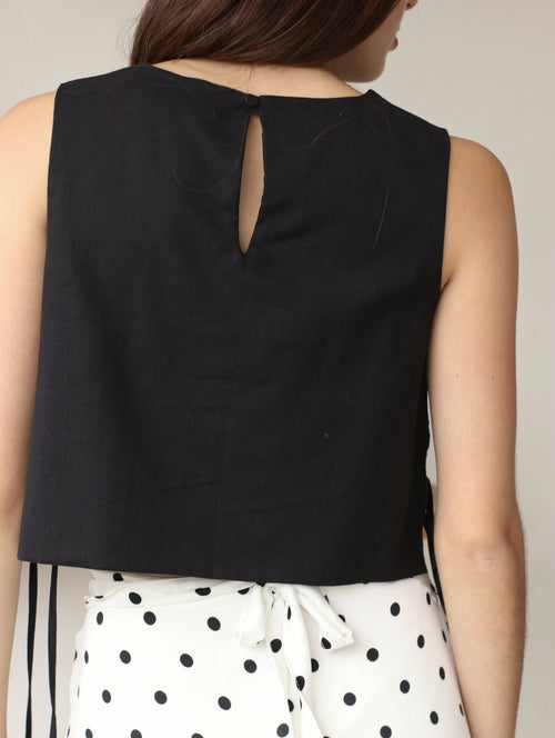 Blusa Lino Romina Negra