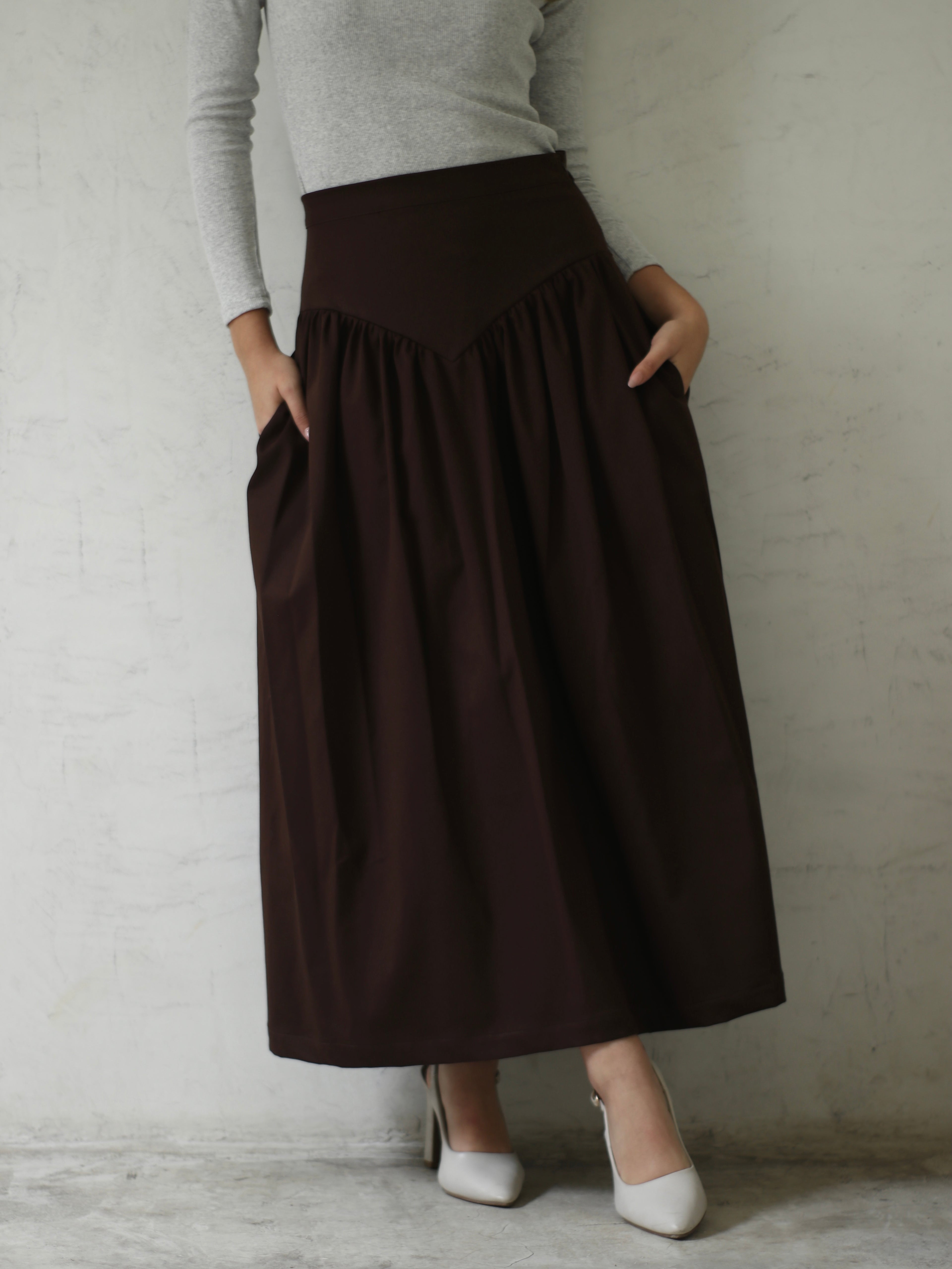 Falda Olivia Drill Chocolate