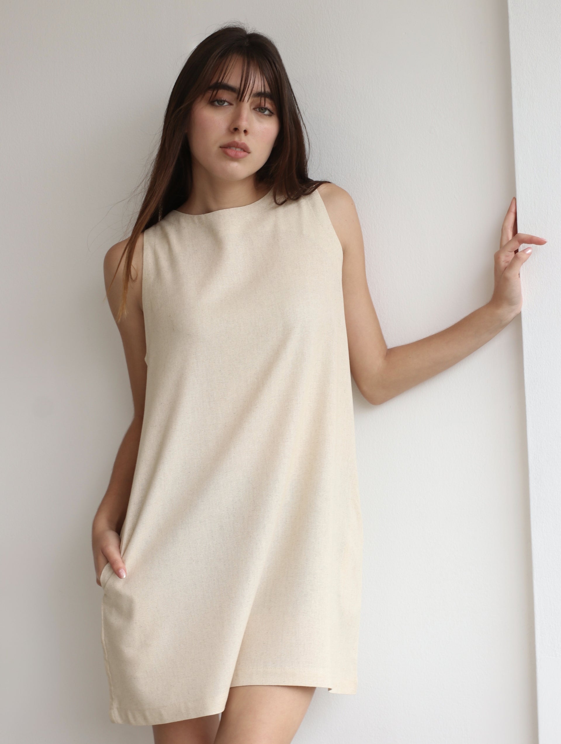 Vestido Lucrecia de Lino Beige