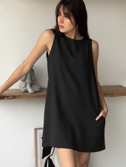 Vestido Lucrecia de Lino Negro