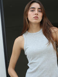 Camiseta Acanalada sin mangas Gris