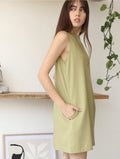 Vestido Lucrecia de Lino Pistacho