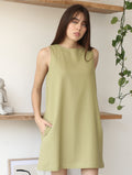 PRE VENTA - Vestido Lucrecia de Lino Pistacho