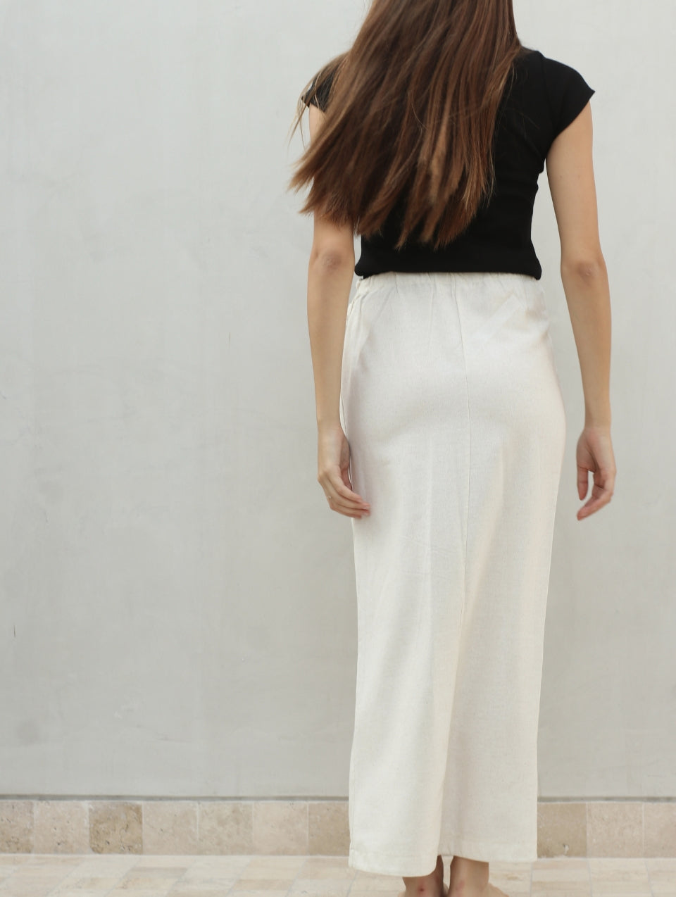 Falda Wrap Lino Beige