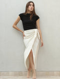Falda Wrap Lino Beige
