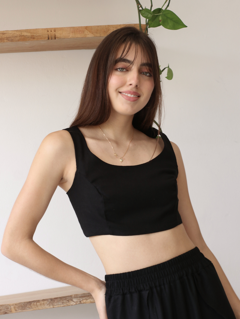 Top de Lino Negro