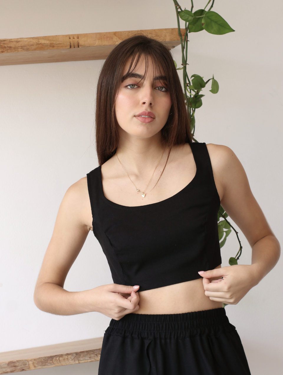 Top de Lino Negro