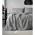 DUVET COVER LINO - SILVER