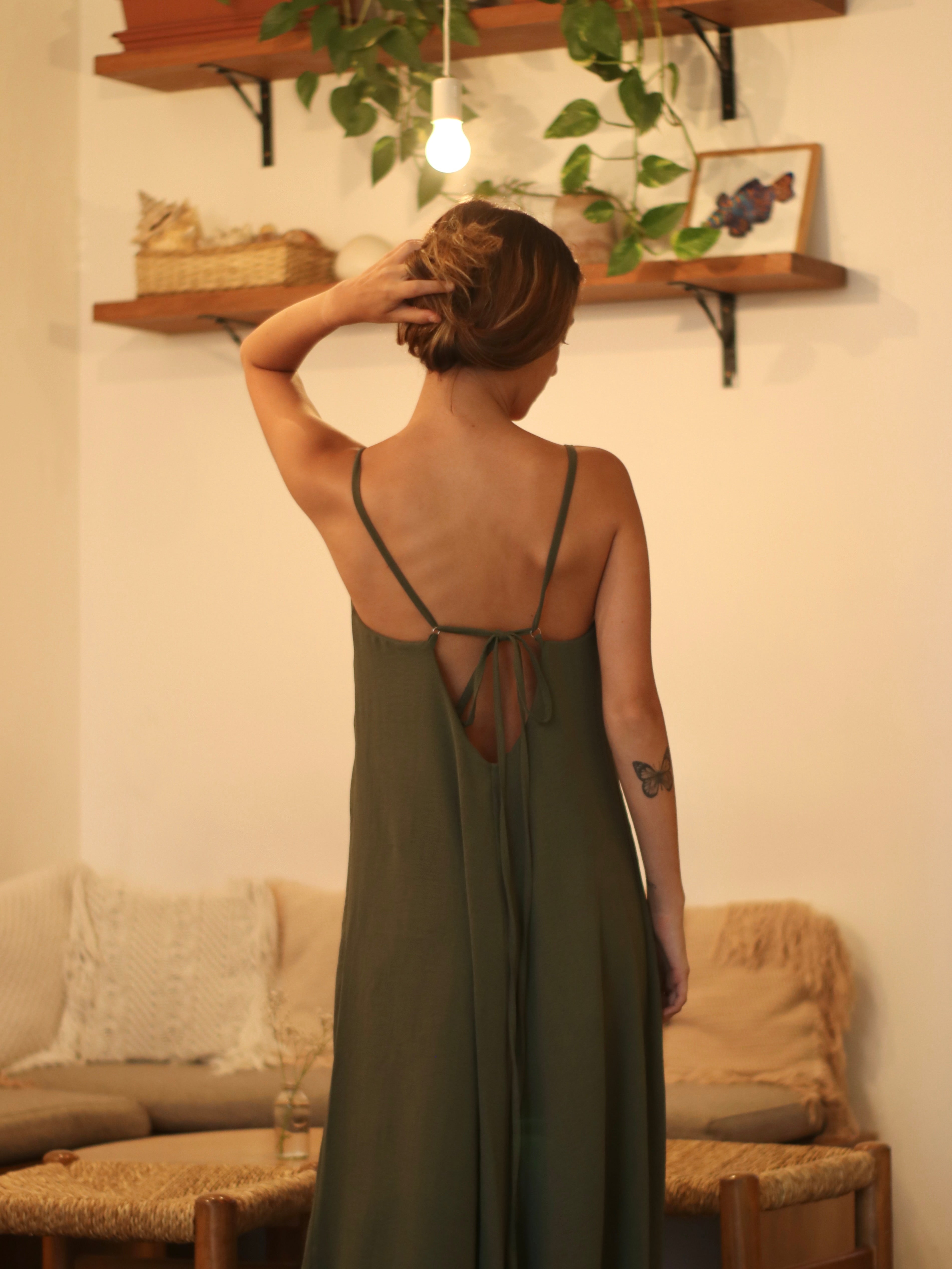 Vestido Sunset Largo Olivo