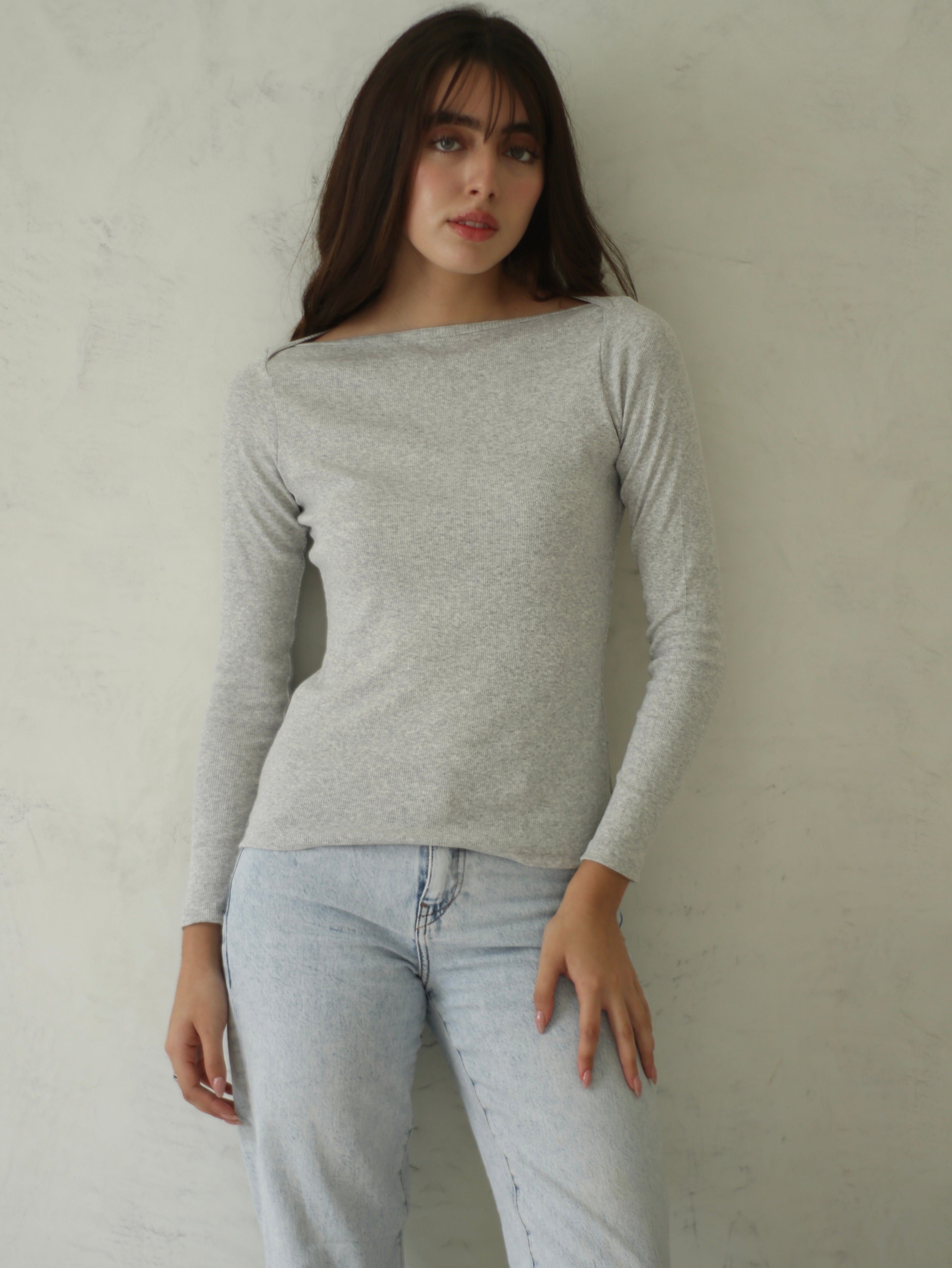 Polo Acanalado Gris