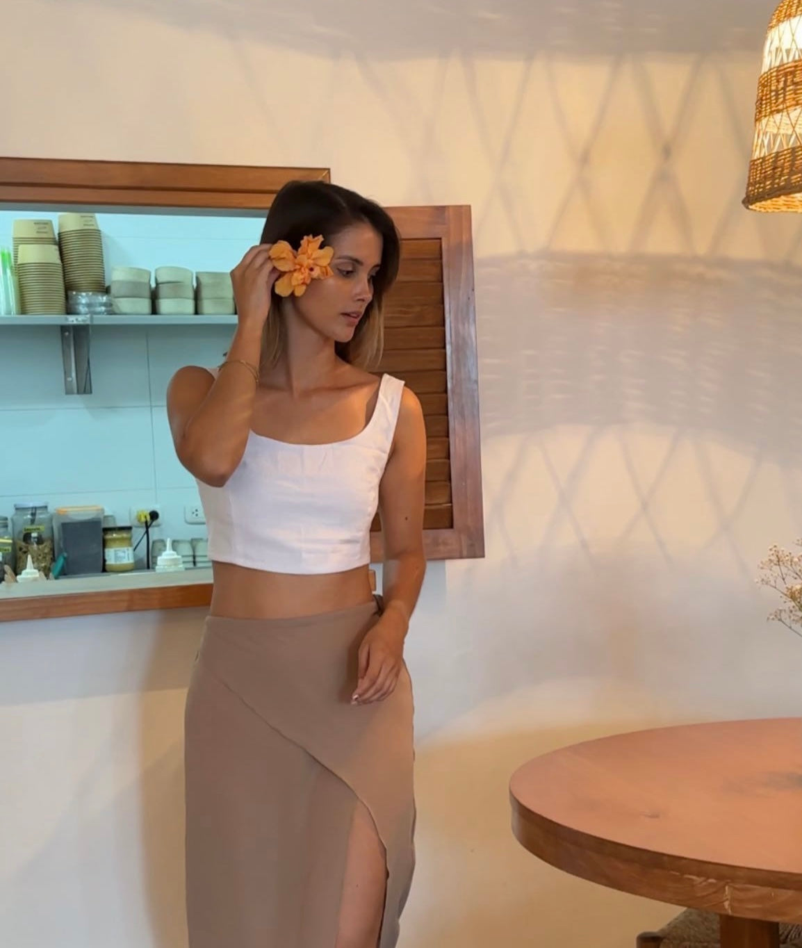 Top de Lino Perla