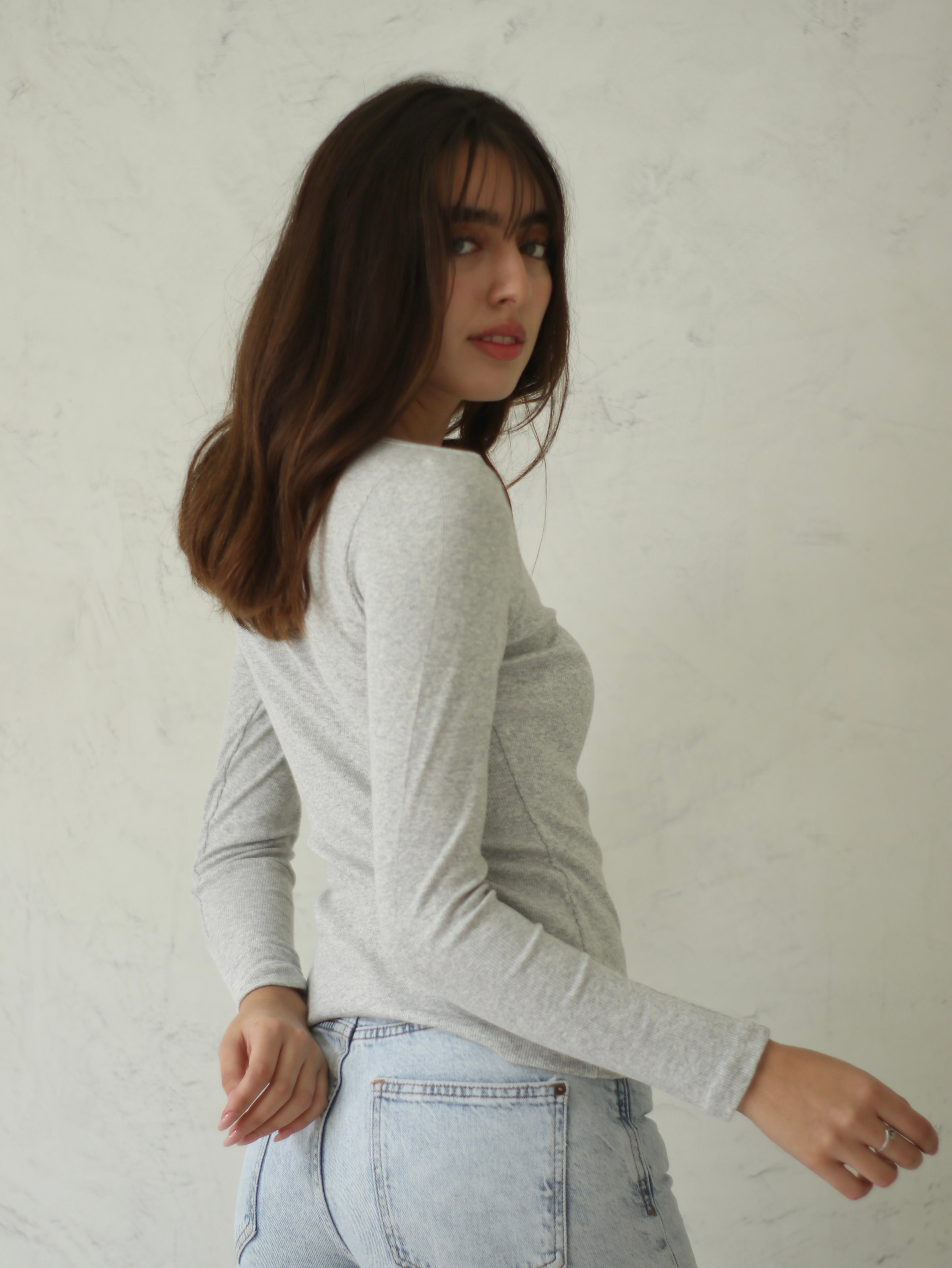 Polo Acanalado Gris