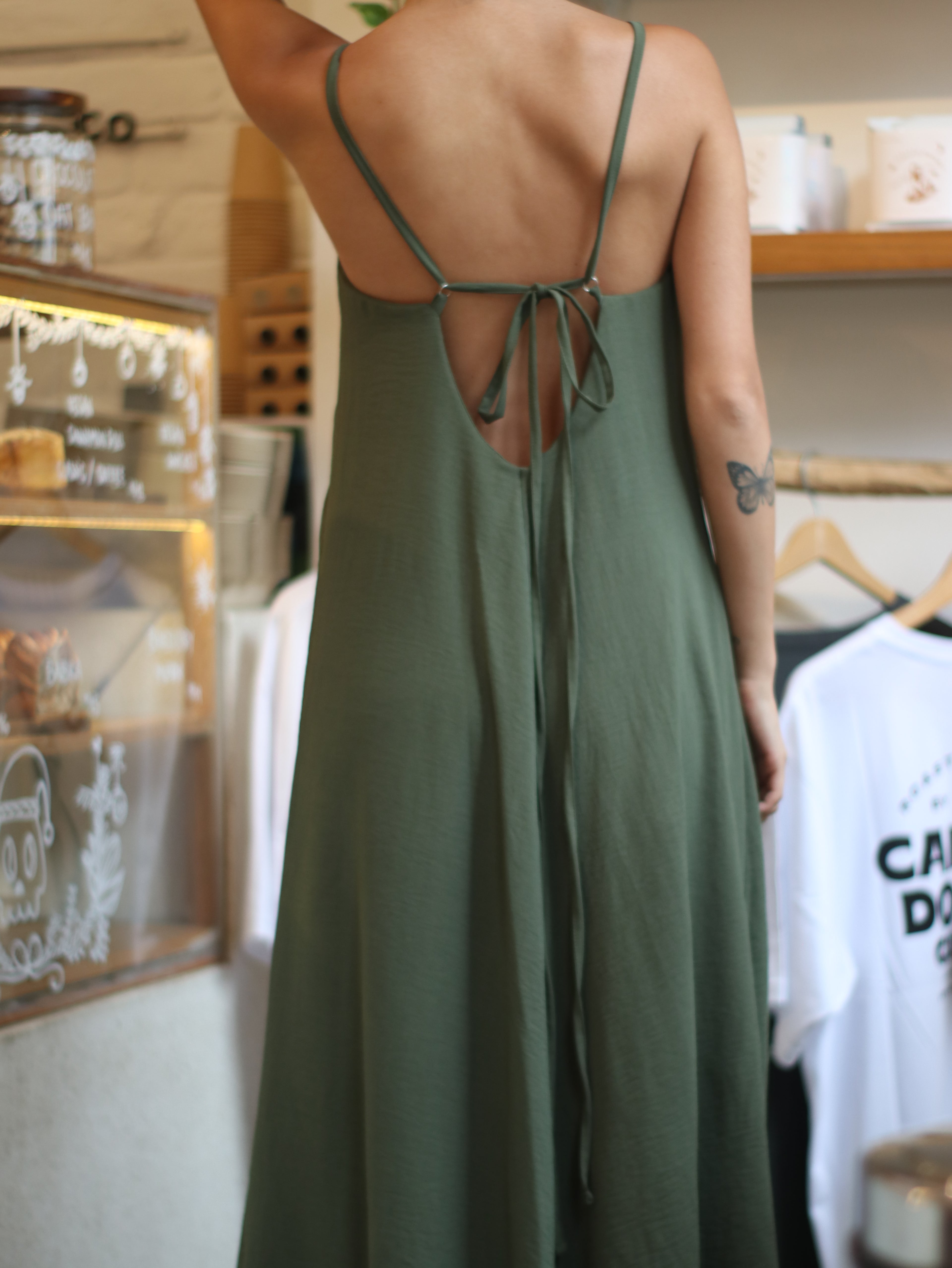 Vestido Sunset Largo Olivo