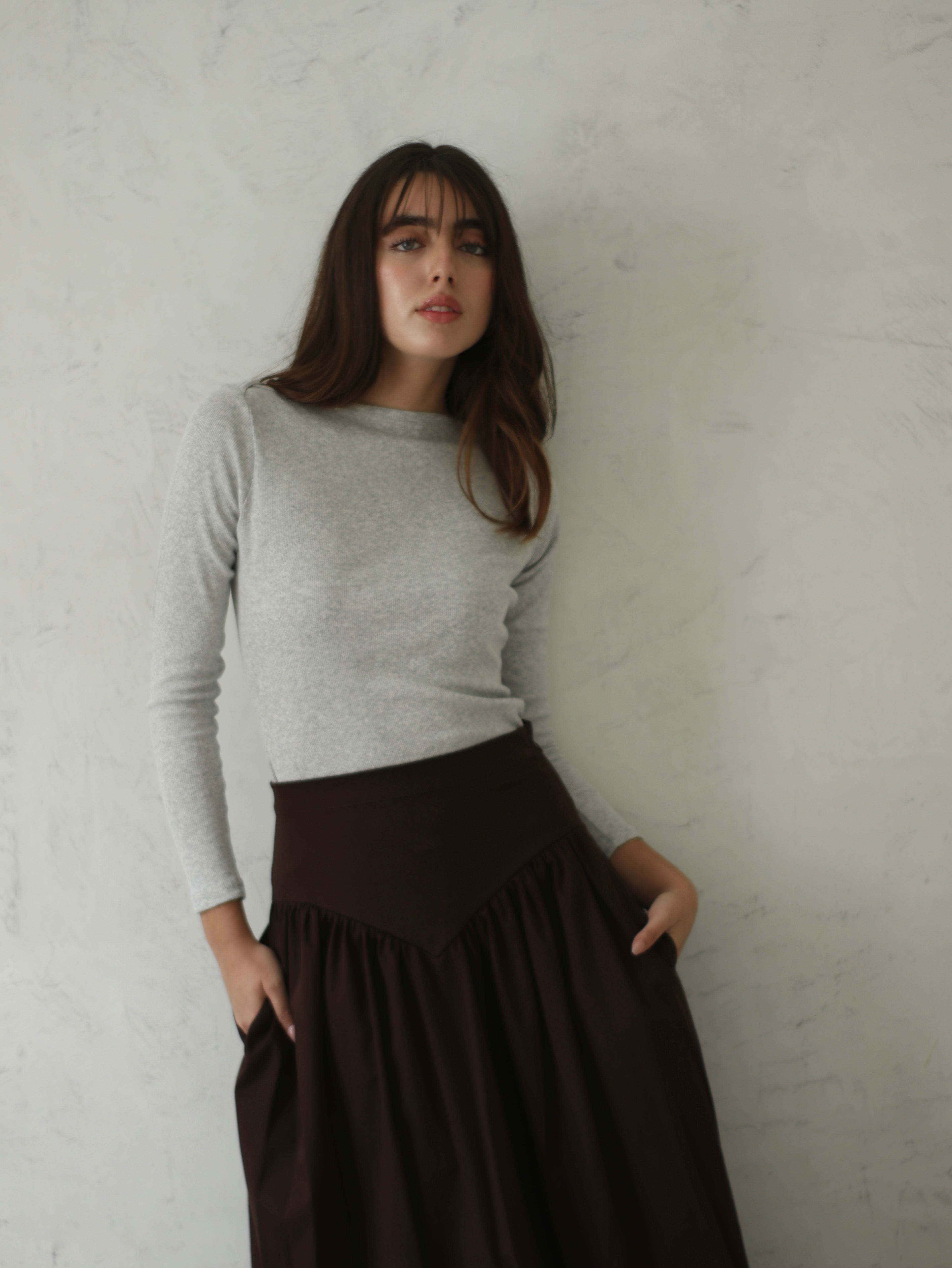 Falda Olivia Drill Chocolate