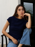 Polo Acanalado Aitana Azul