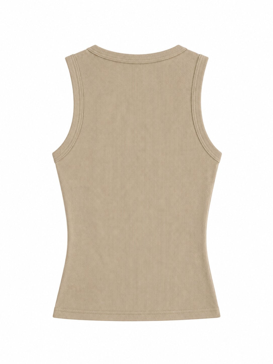 Camiseta Acanalada sin mangas Beige
