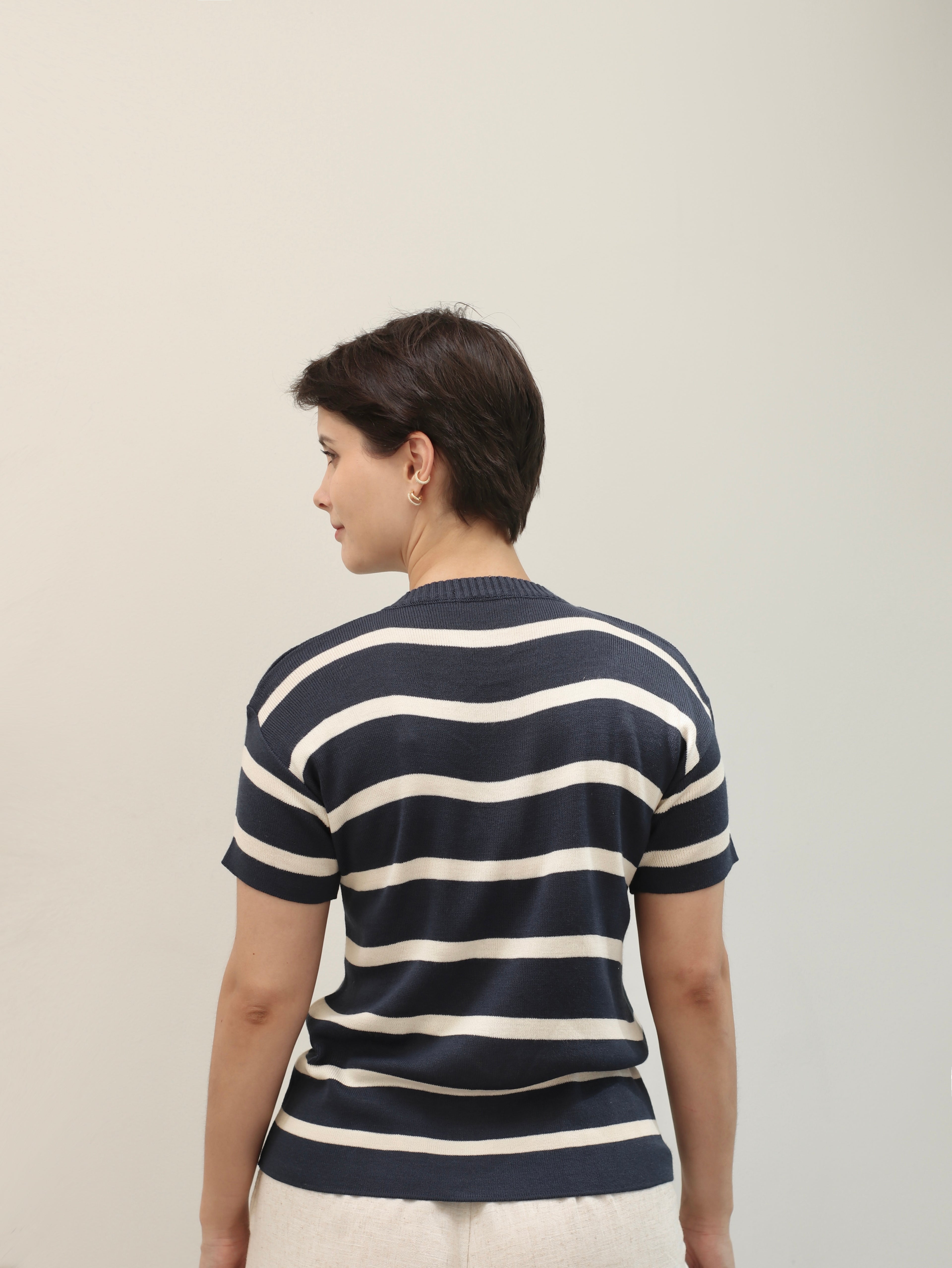 Polo a Rayas Azul