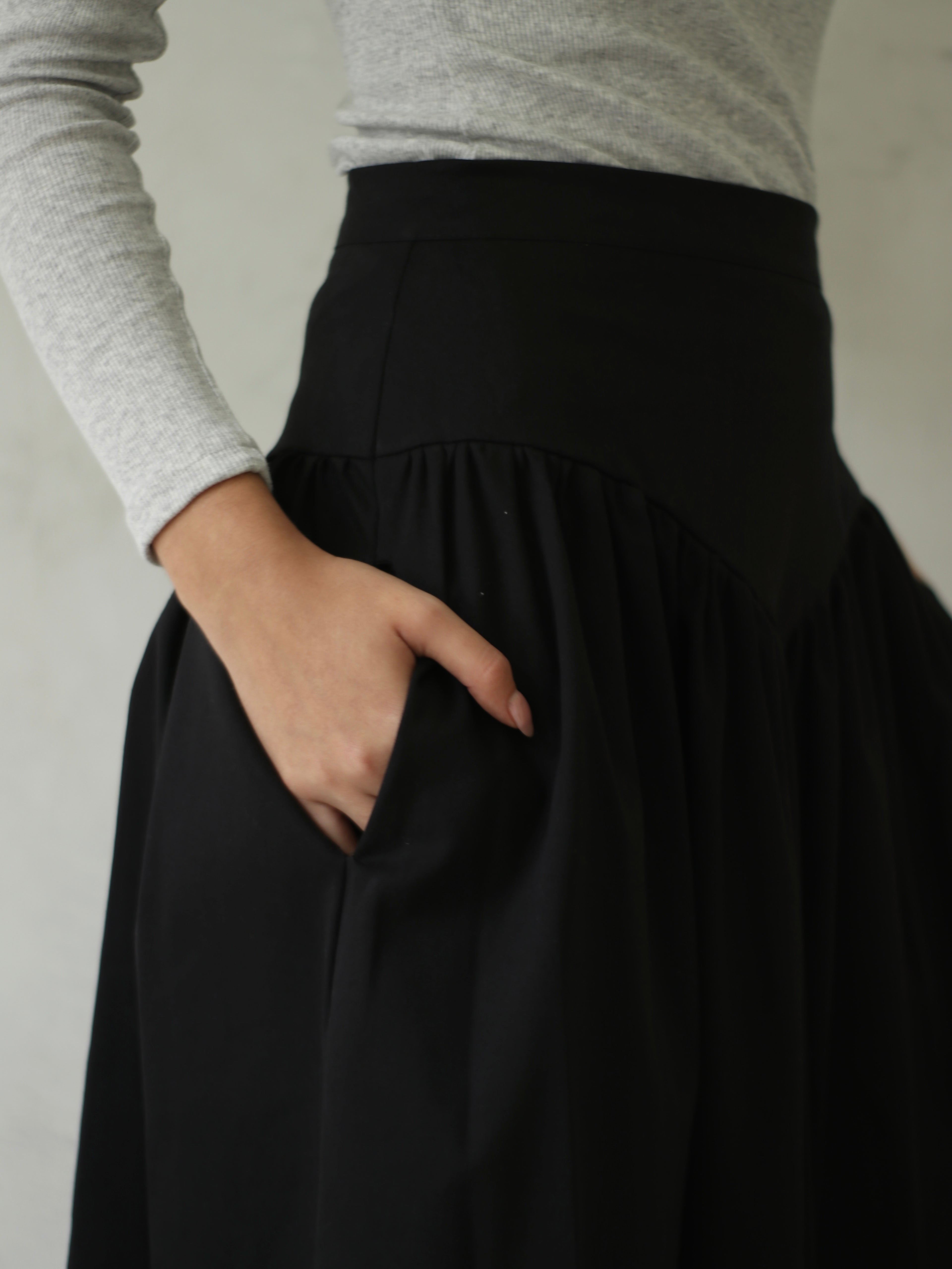 Falda Olivia Drill Negra