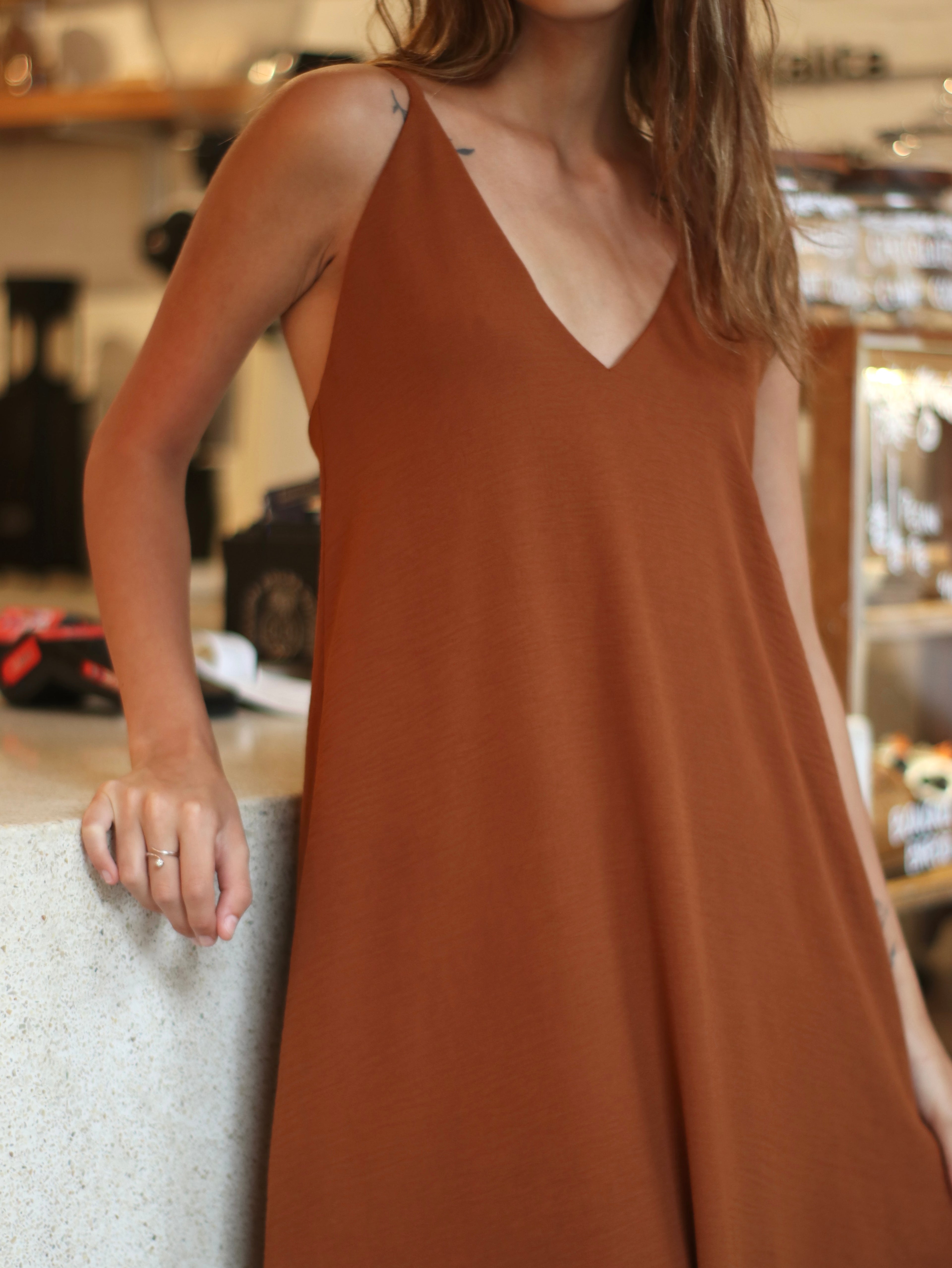 Vestido Sunset Largo Terracota