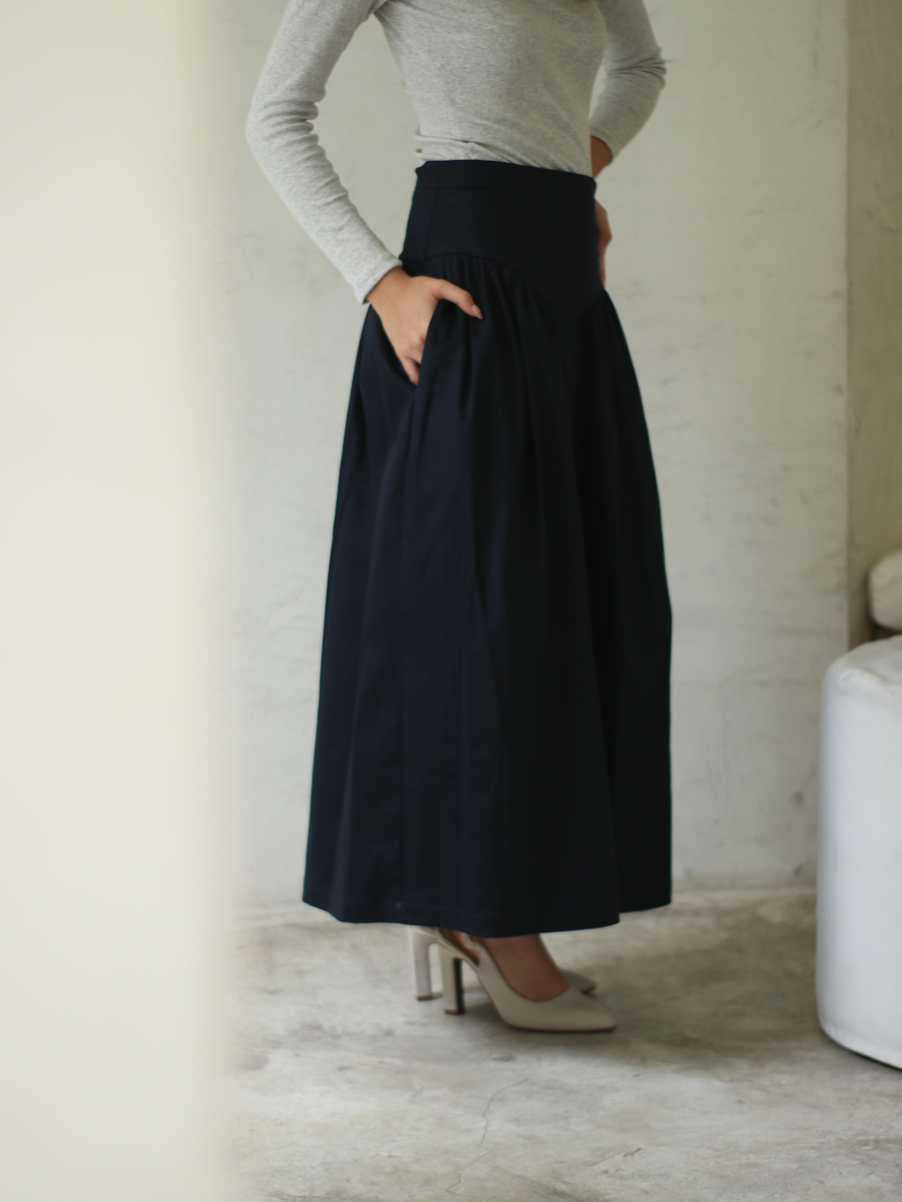 Falda Olivia Drill Azul