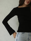 Polo Acanalado Acampanado Negro