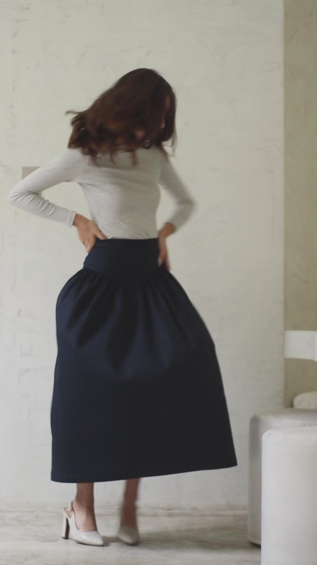 Falda Olivia Drill Azul